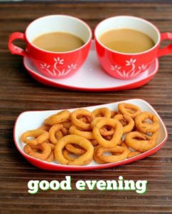 Good Evening Pic With Tea And Snacks