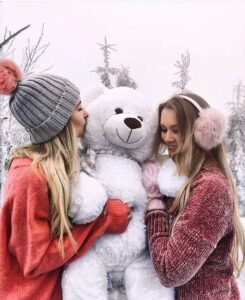 Cute Teddy Dp With Girls